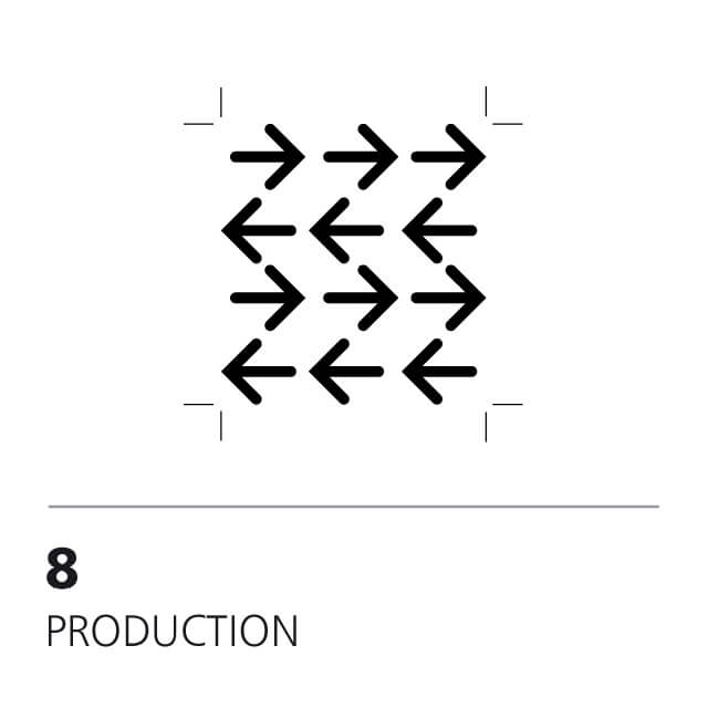 Production. Manufacturing, printing and marking of the signage project.